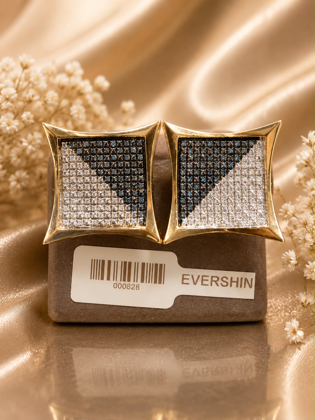 10K Two-Tone Diamond Earrings