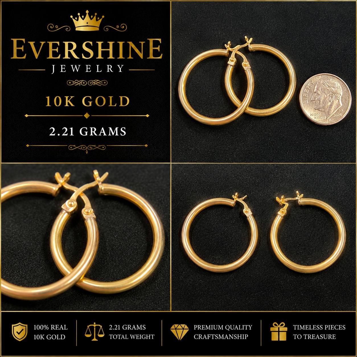 10K Gold Circle Earrings