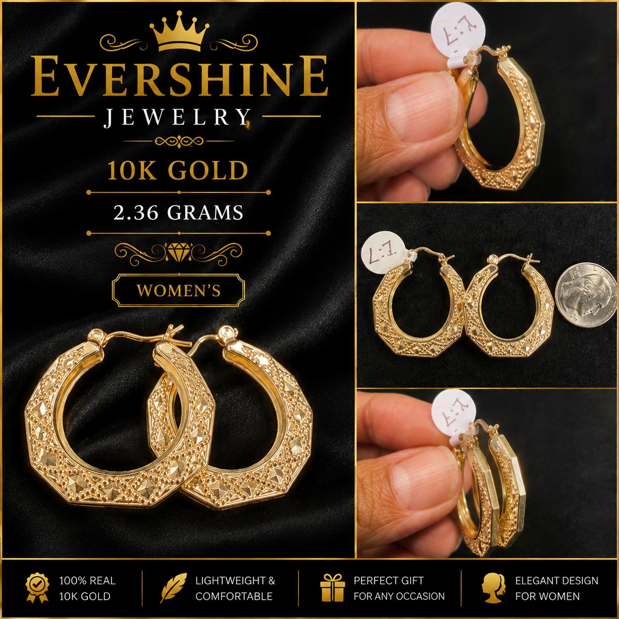 10K Gold Stylish Earrings