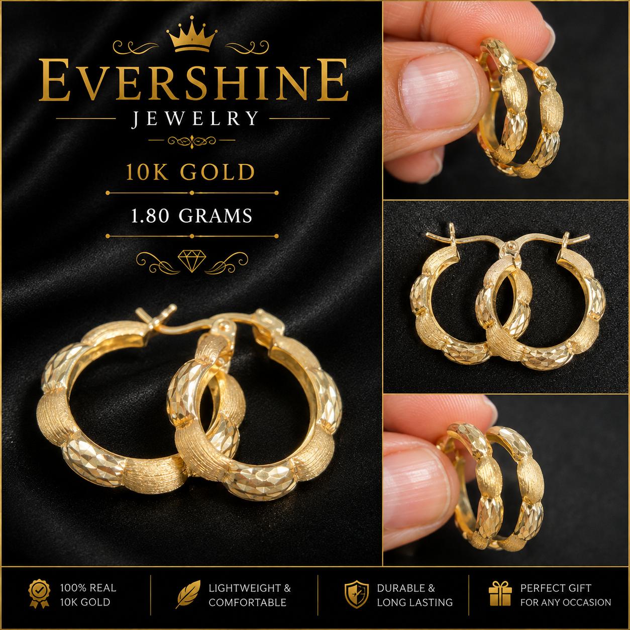 10 Gold Bubble Earrings