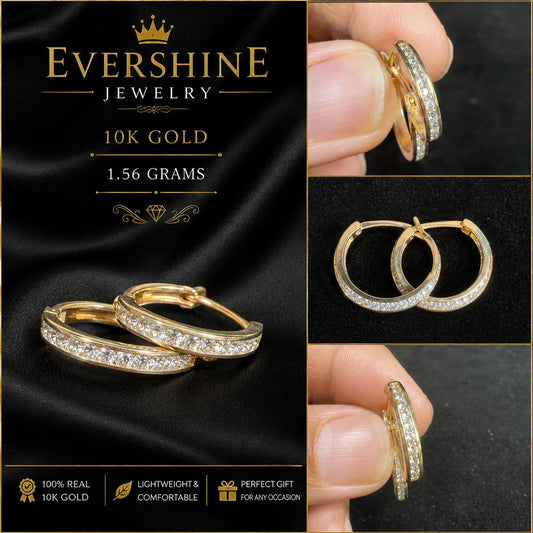 10K Gold Diamond Round Earrings