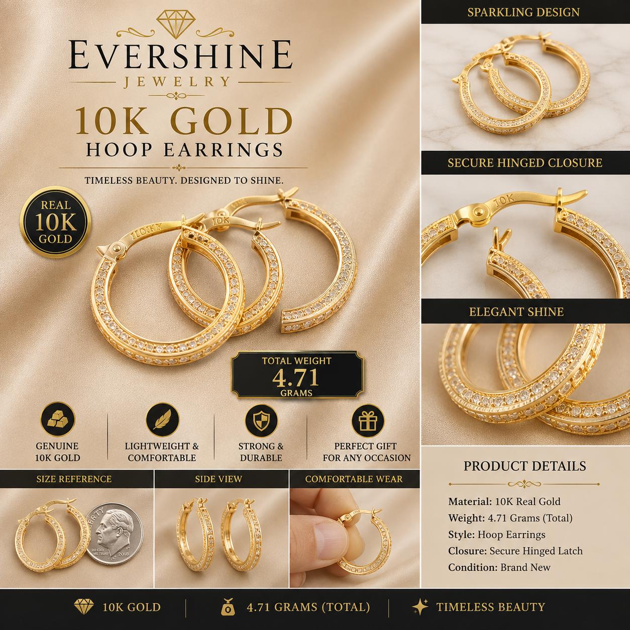 10K Gold Hoop Earrings