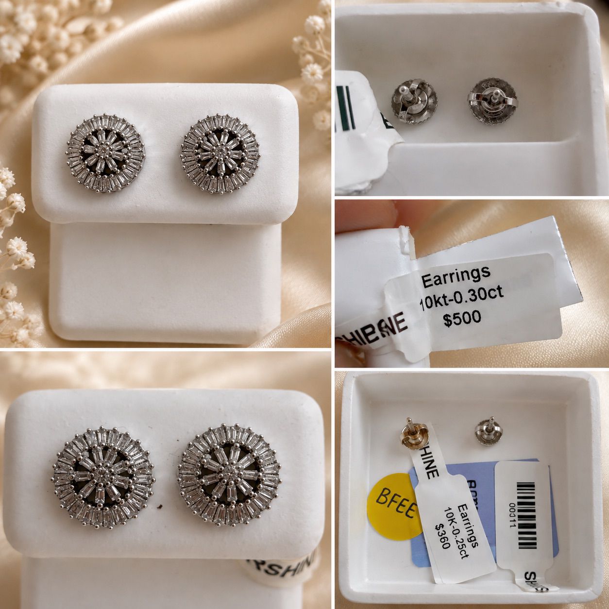 Gold Sunflower Stud Earrings