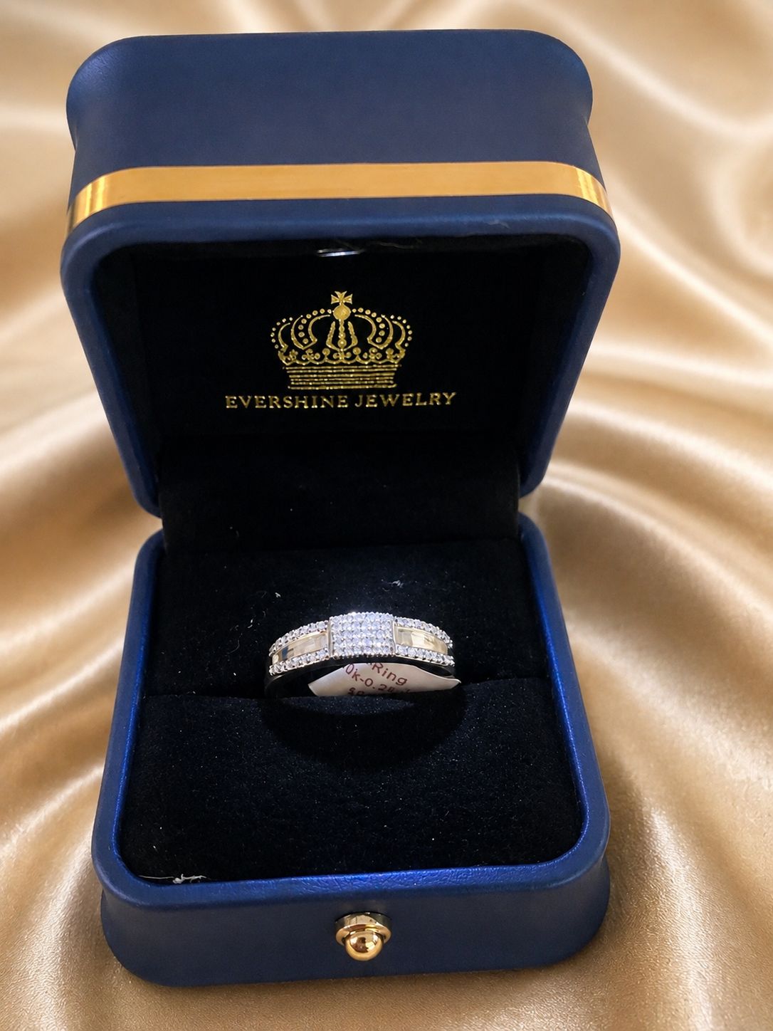Men’s 10K Yellow Gold Natural Diamond Ring 0.25 CT – Size 10.5 | Evershine Jewelry