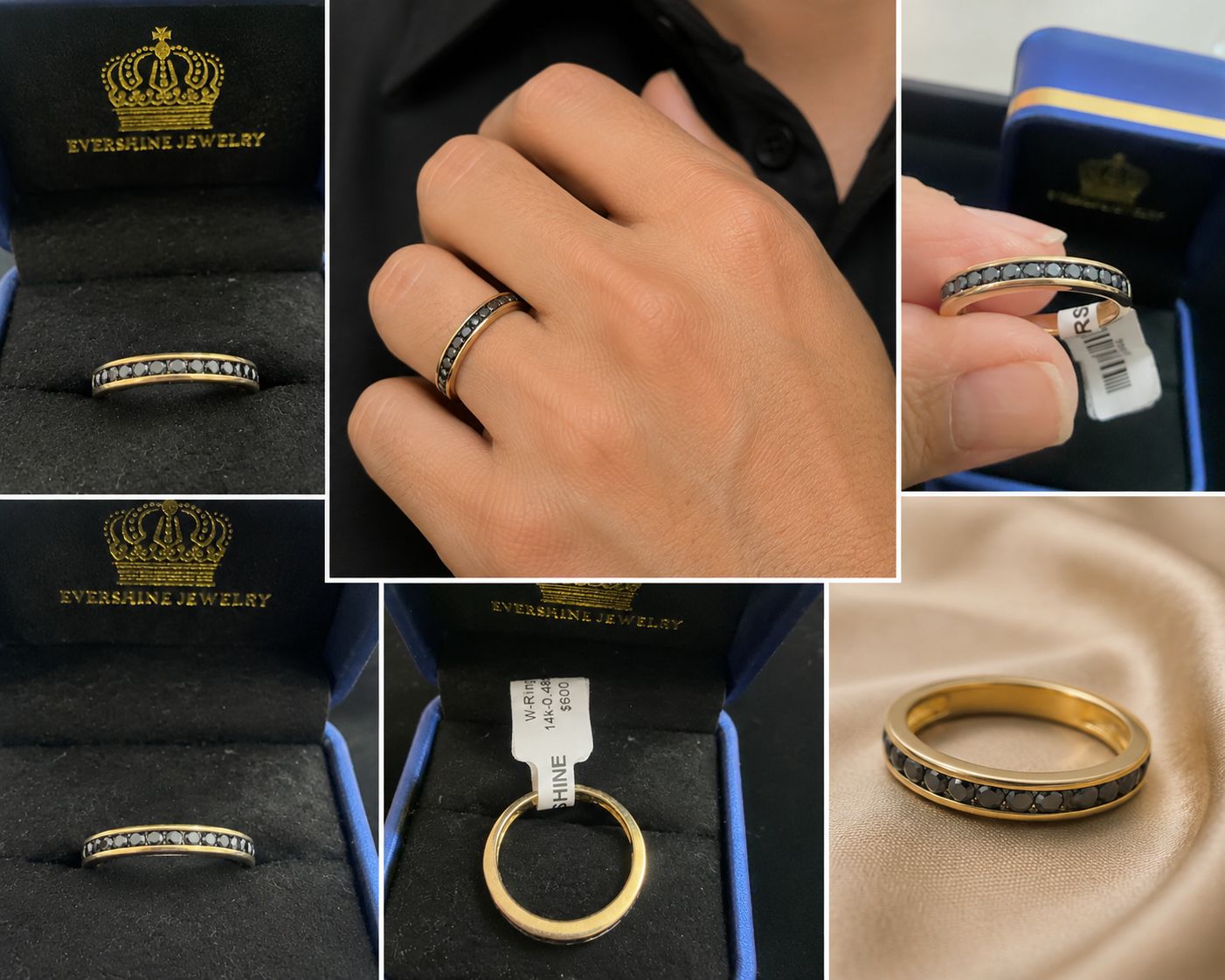 14K Yellow Gold 0.48 CTW Diamond Wedding Band Women’s Channel Set Ring