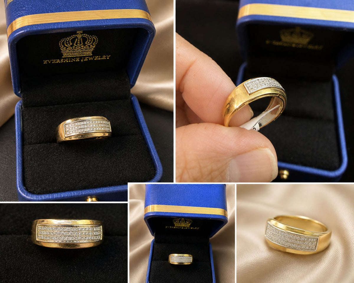10K Gold 0.25 CTW Diamond Women’s Wedding Band Ring Two-Tone