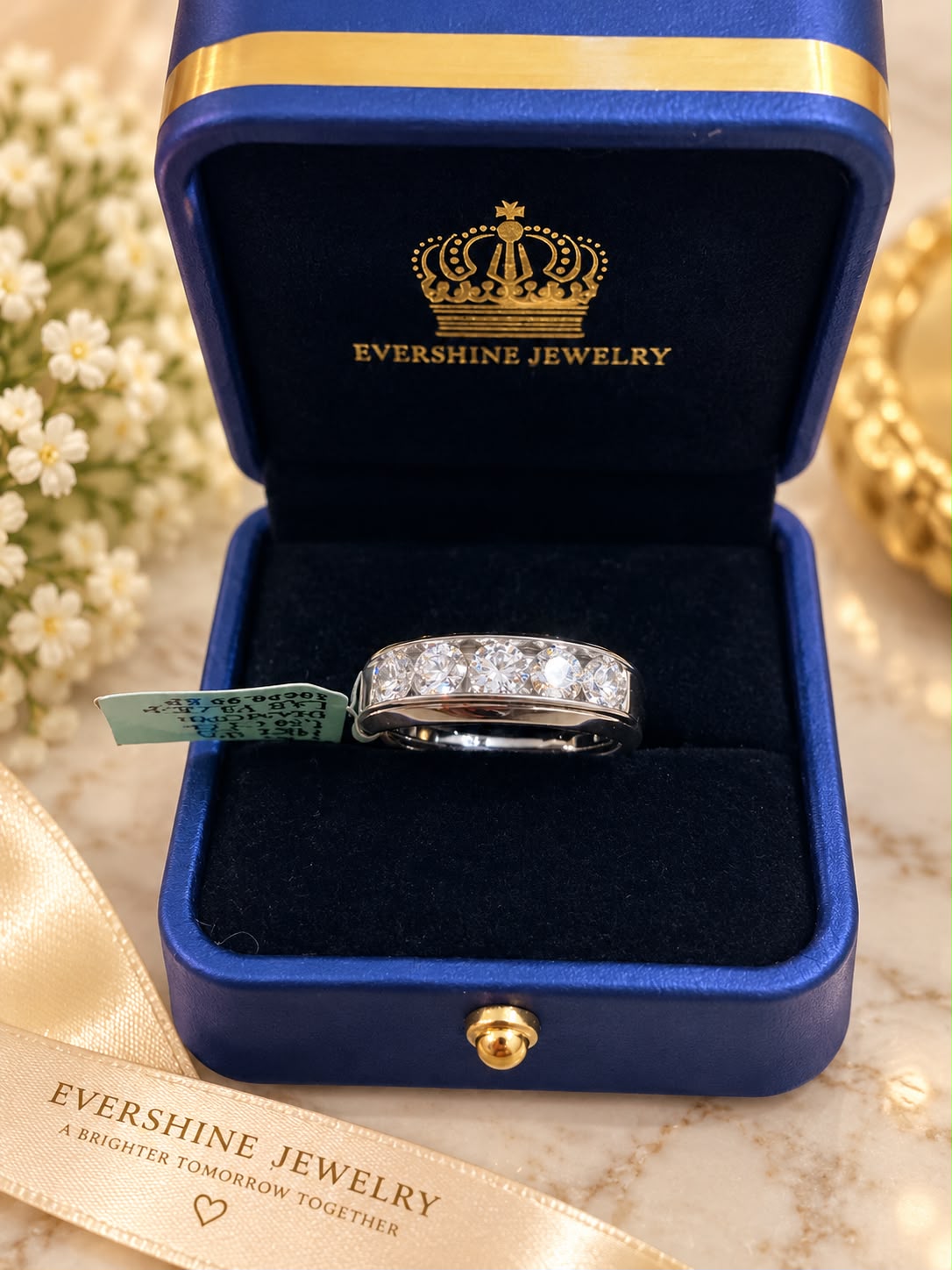 14K White Gold 1.50 CTW Lab Grown Diamond Men’s Wedding Band Ring