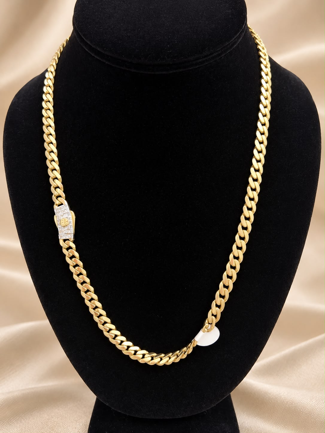 10K Yellow Gold 6mm Monaco Cuban Link Chain 20” Diamond-Cut Style Luxury Necklace