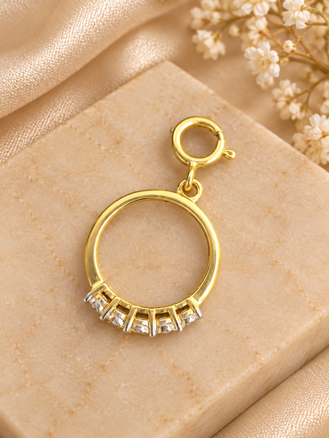 10K Yellow Gold Natural Diamond Charm Pendant – Choose Your Style – Bracelet Anklet Necklace