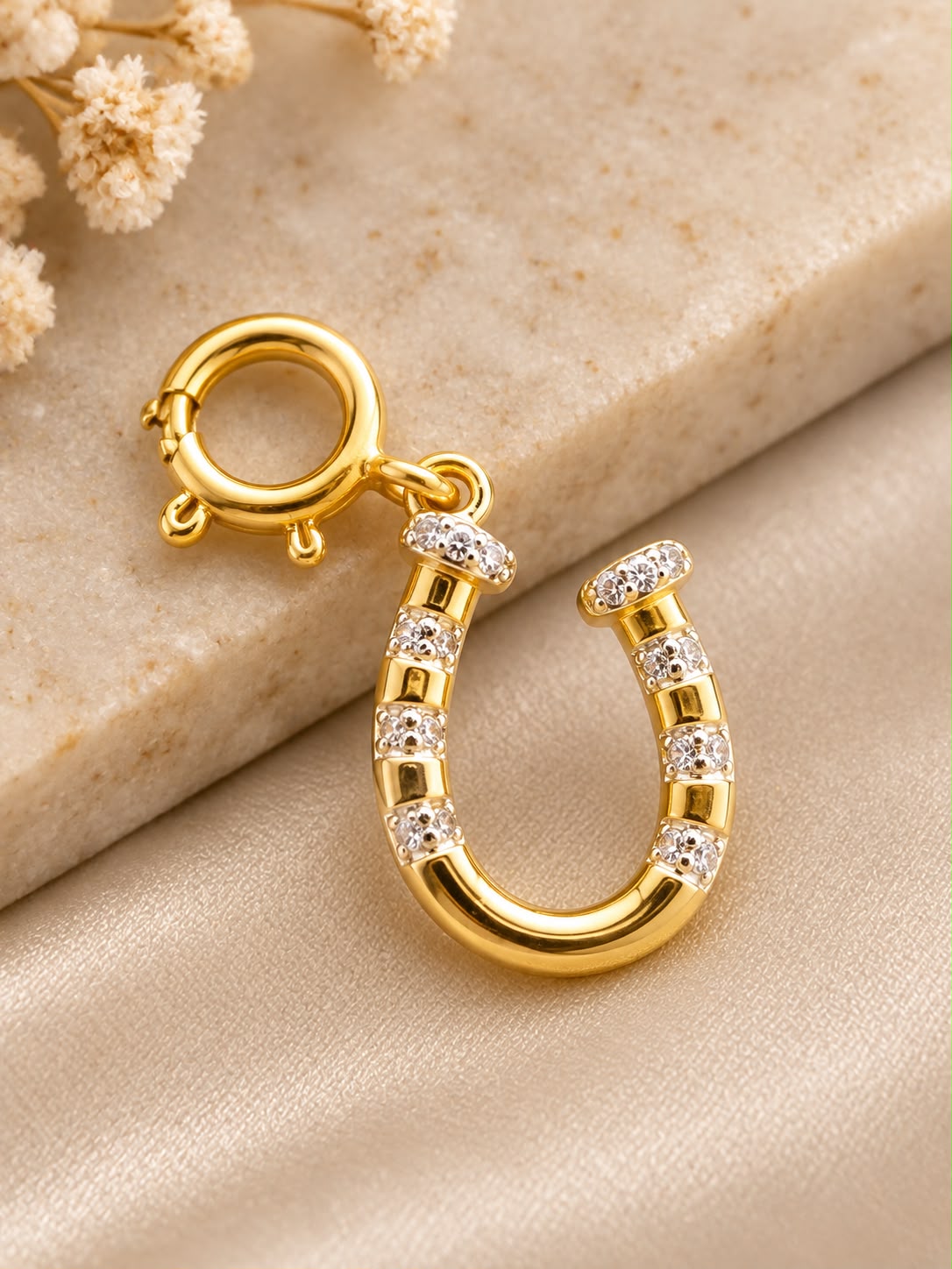 10K Yellow Gold Natural Diamond Charm Pendant – Choose Your Style – Bracelet Anklet Necklace
