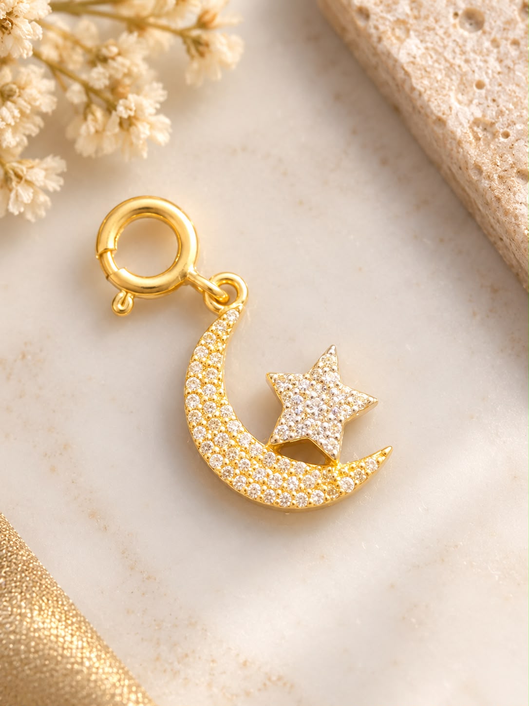 10K Yellow Gold Natural Diamond Charm Pendant – Choose Your Style – Bracelet Anklet Necklace