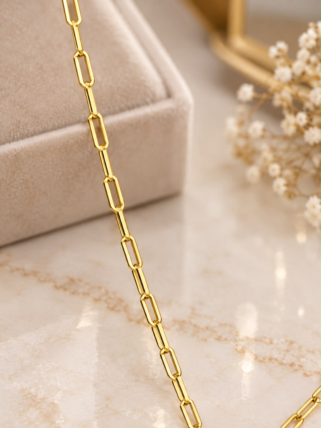 14K Yellow Gold 16” Paperclip Chain w/ 1” Diamond Cross Pendant Necklace