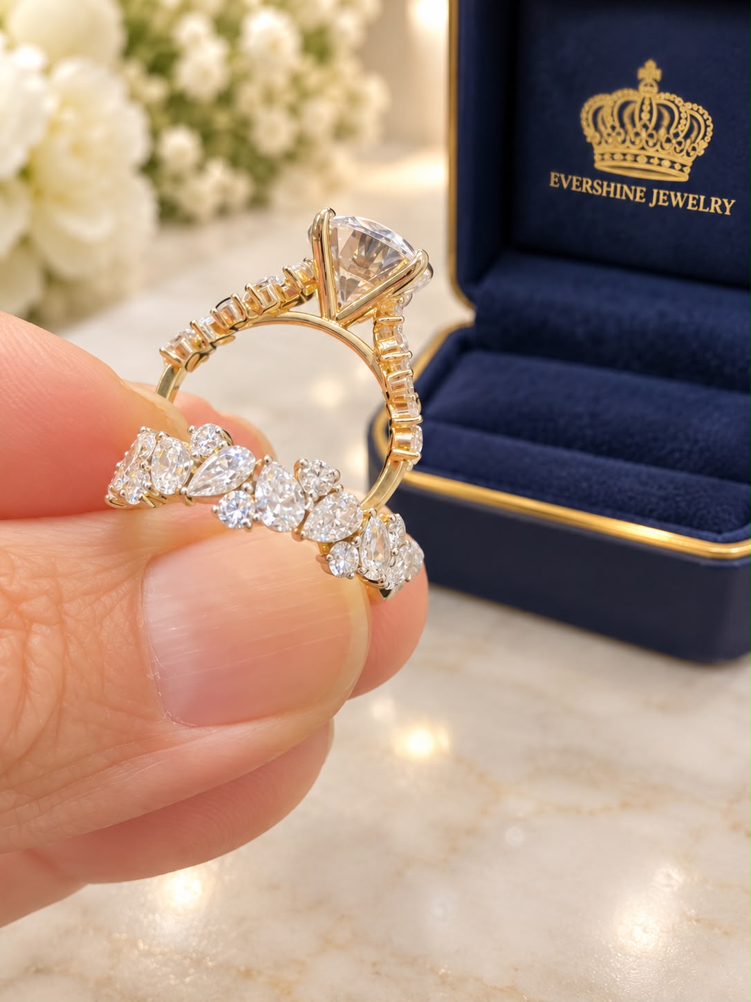 14K Gold 6.69 CTW Lab Grown Diamond Ring IGI Certified Size 7