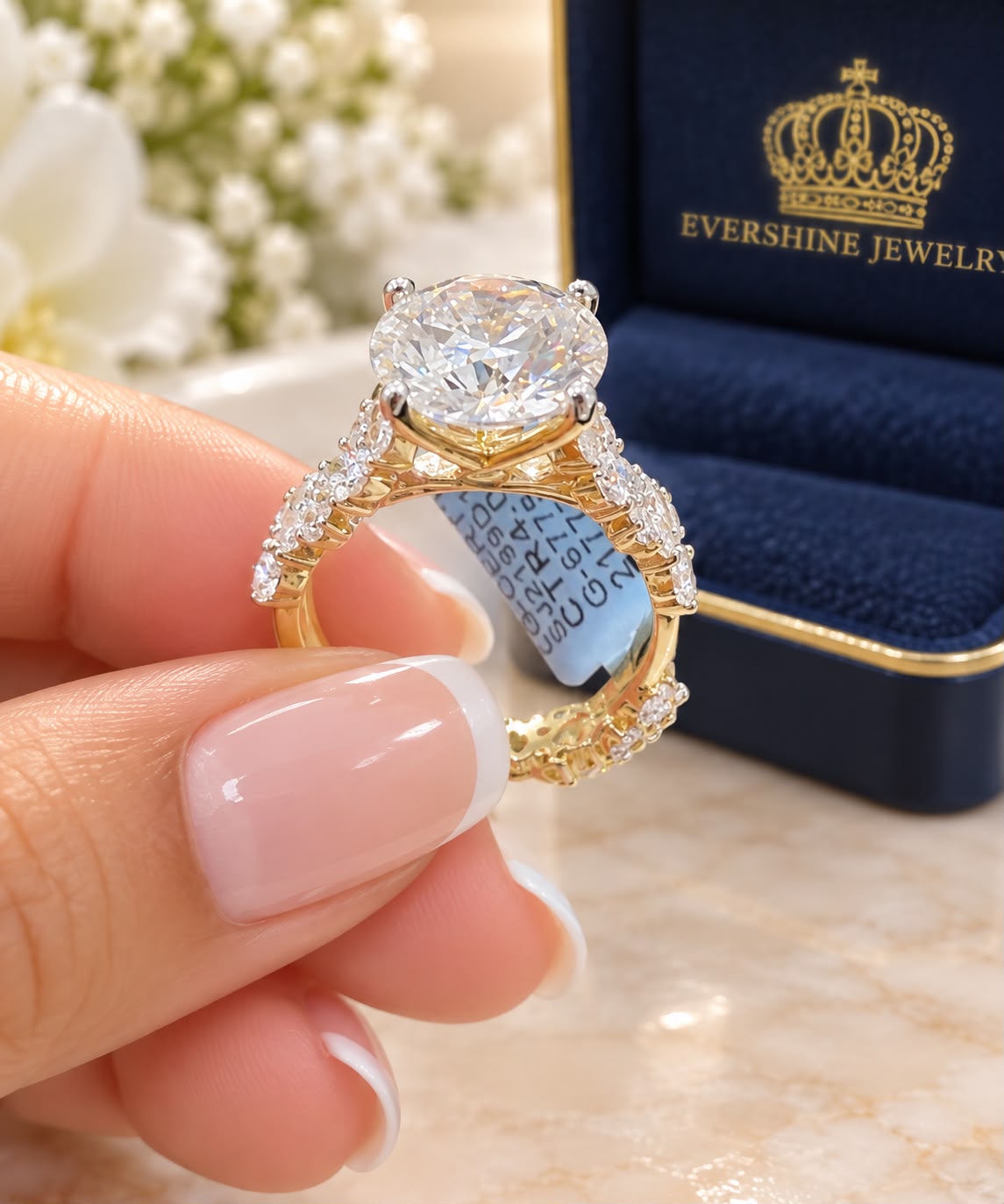 14K Gold 6.69 CTW Lab Grown Diamond Ring IGI Certified Size 7