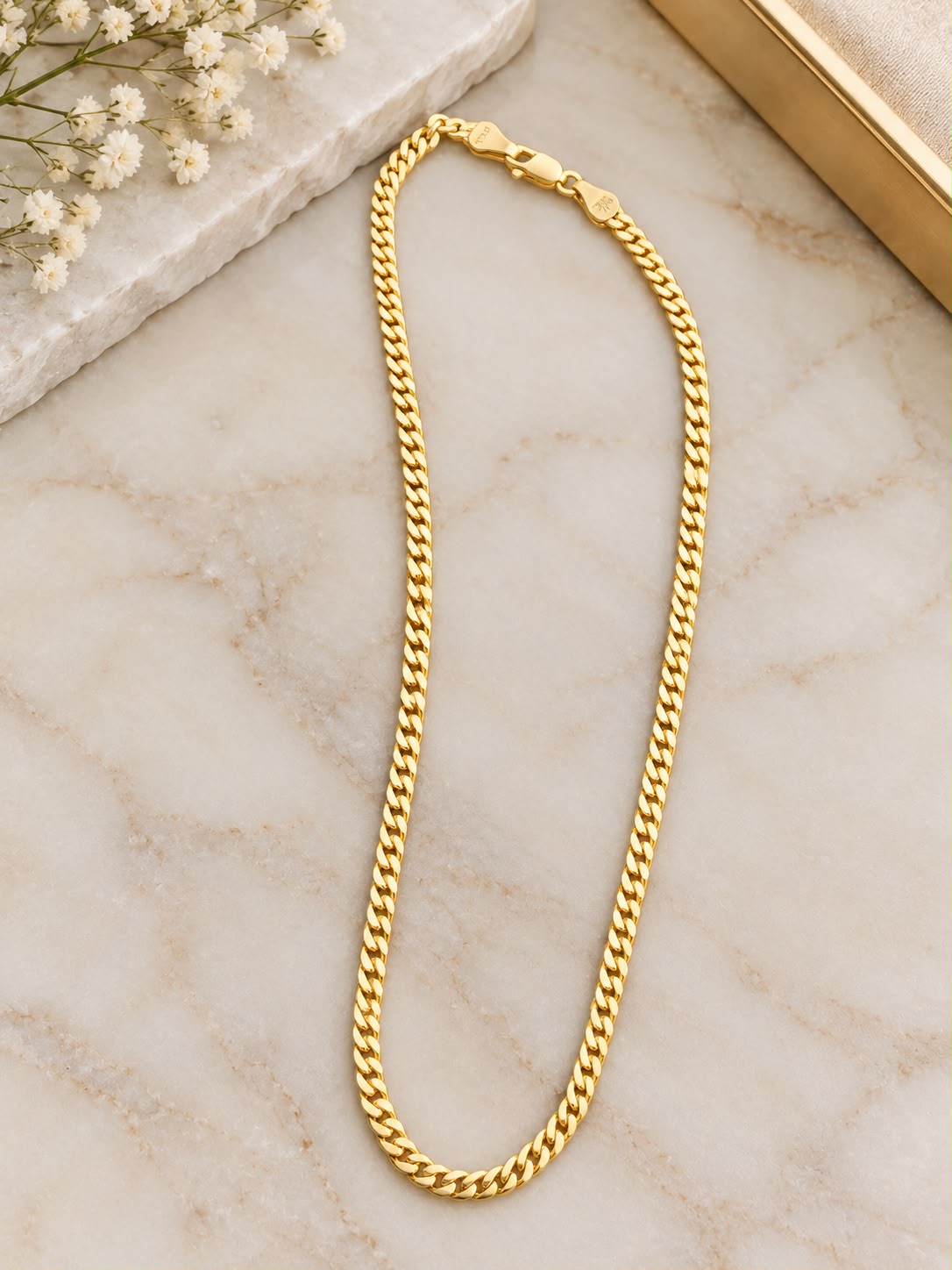 10K Yellow Gold 3mm Cuban Curb Link Anklet 10” Lobster Clasp Fine Jewelry