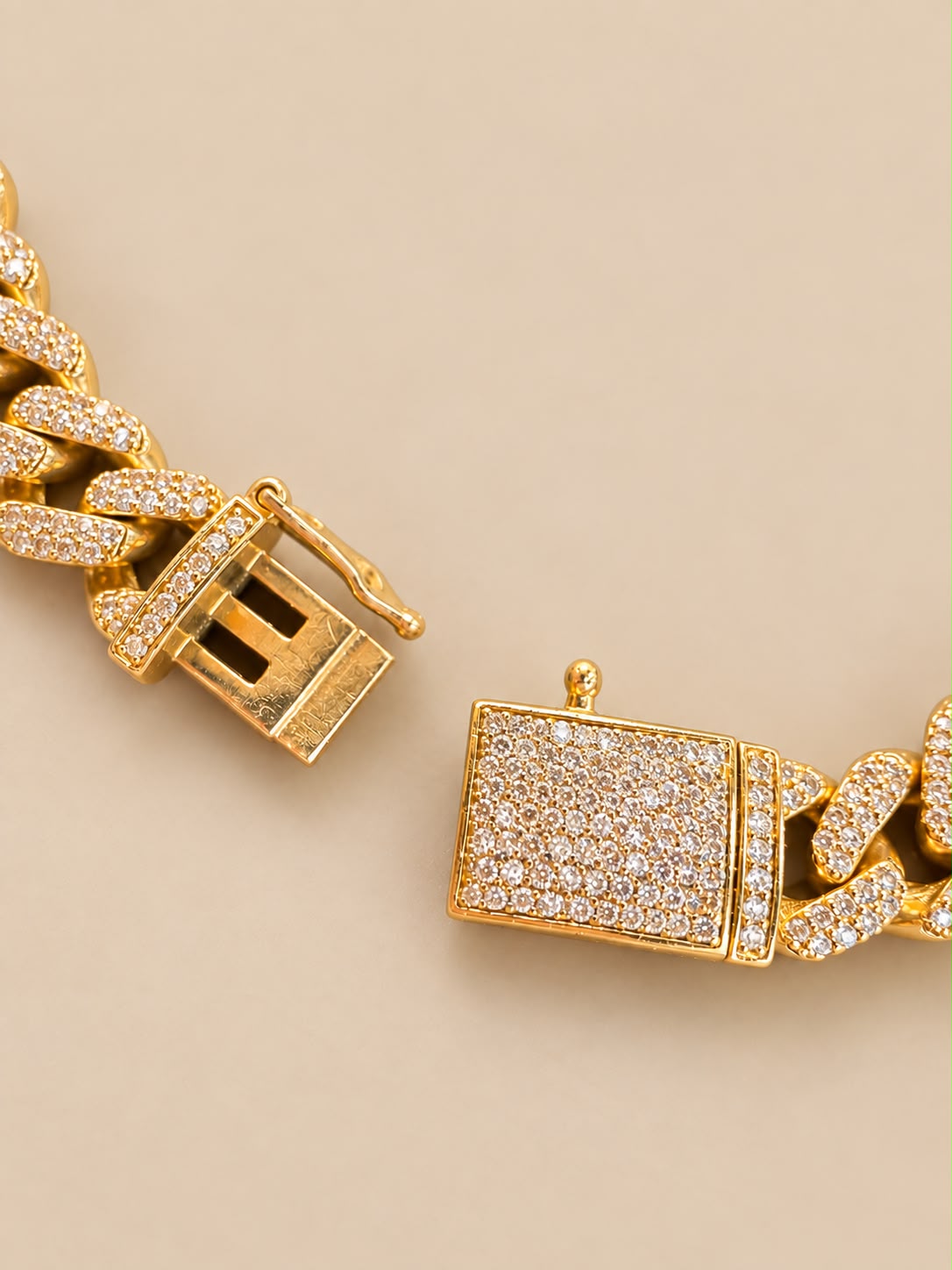 14K Yellow Gold 4 CT Diamond Heart Cuban Link Bracelet 6mm 8”