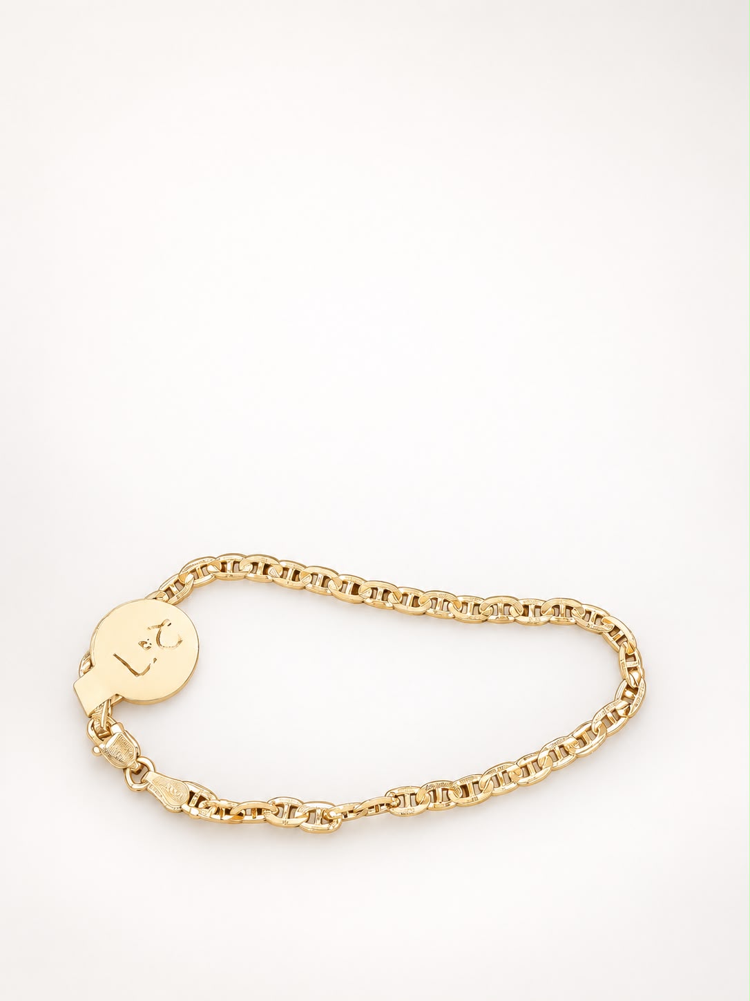 14K Yellow Gold 7” Mariner Link Bracelet Lobster Clasp Fine Jewelry