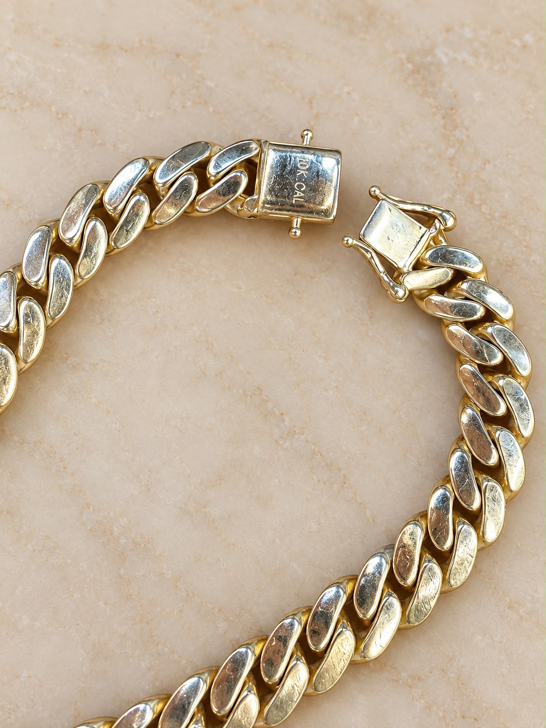 10K Yellow Gold Semi-Solid Cuban Link Men’s Bracelet 8mm 8” – 10.3 Grams
