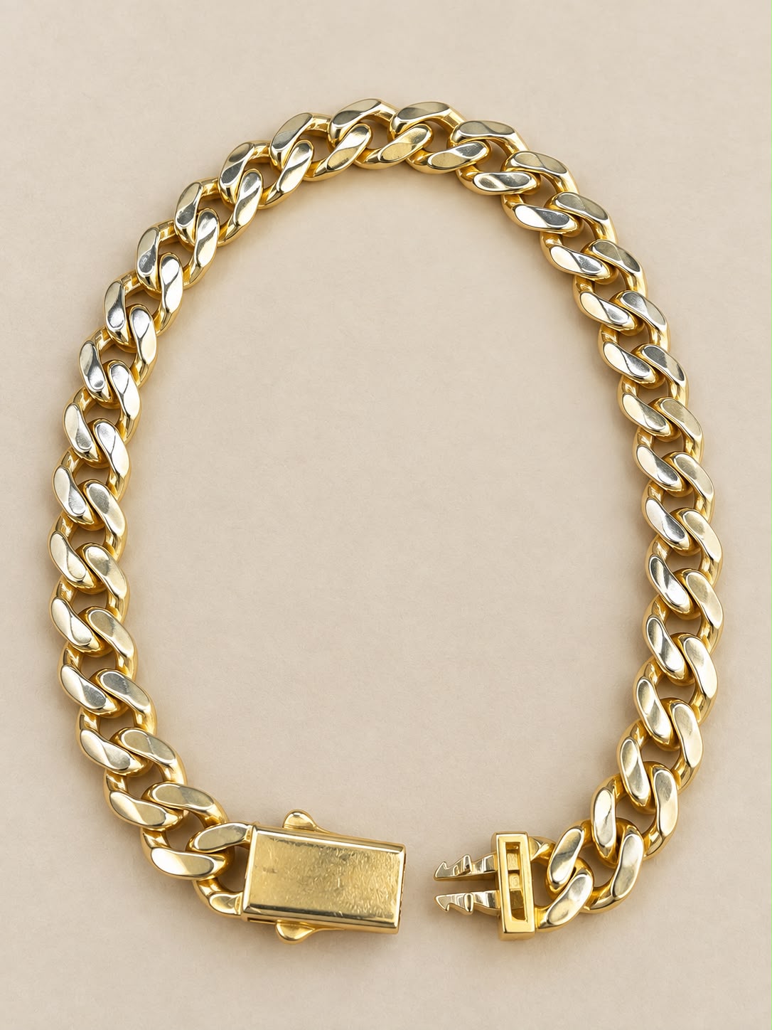 10K Yellow Gold Monaco Curb Link Bracelet 6mm 8” – 6.68 Grams