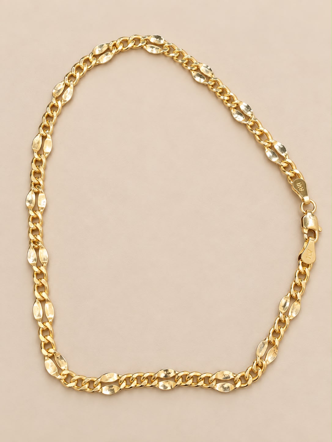 10K Yellow Gold 8” Anklet 4.2mm Diamond-Cut Link Chain – 1.94 Grams