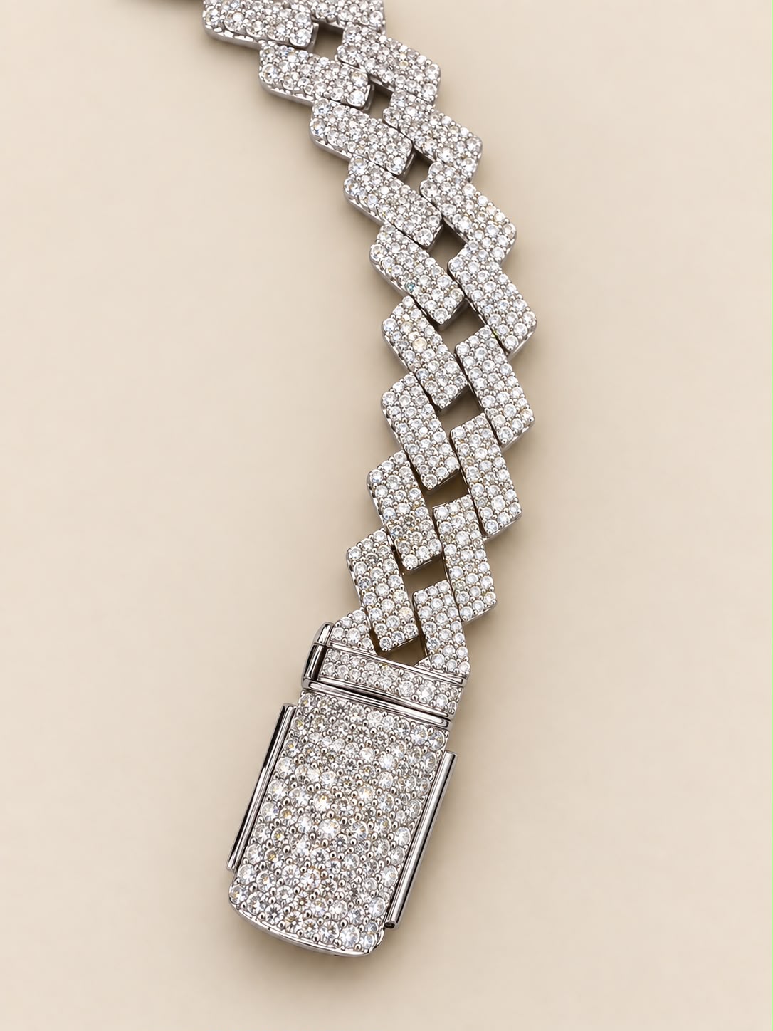 10K White Gold 5.3 CTW Natural Diamond Bracelet 8.9mm 8” Men’s