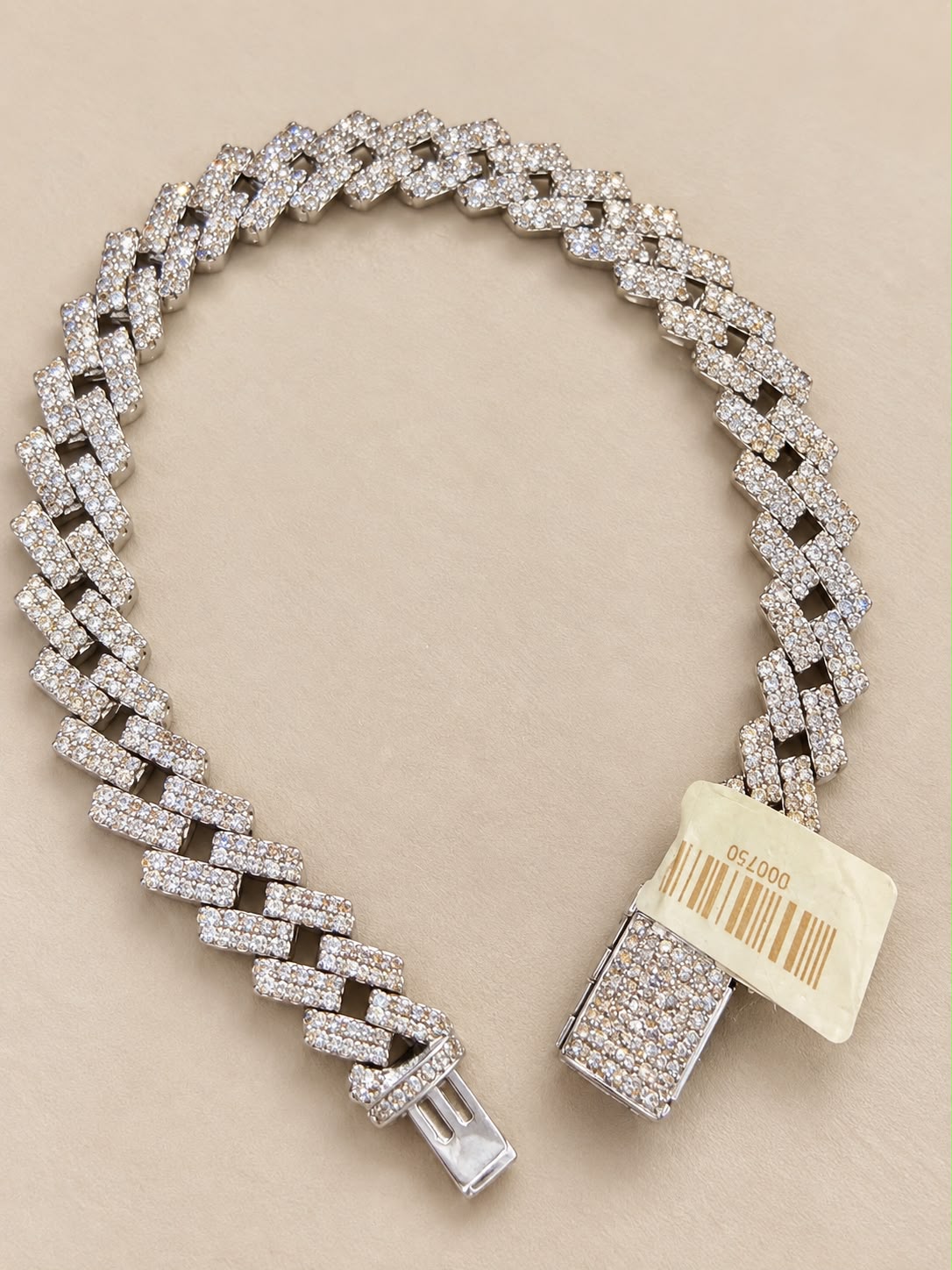 10K White Gold 5.3 CTW Natural Diamond Bracelet 8.9mm 8” Men’s