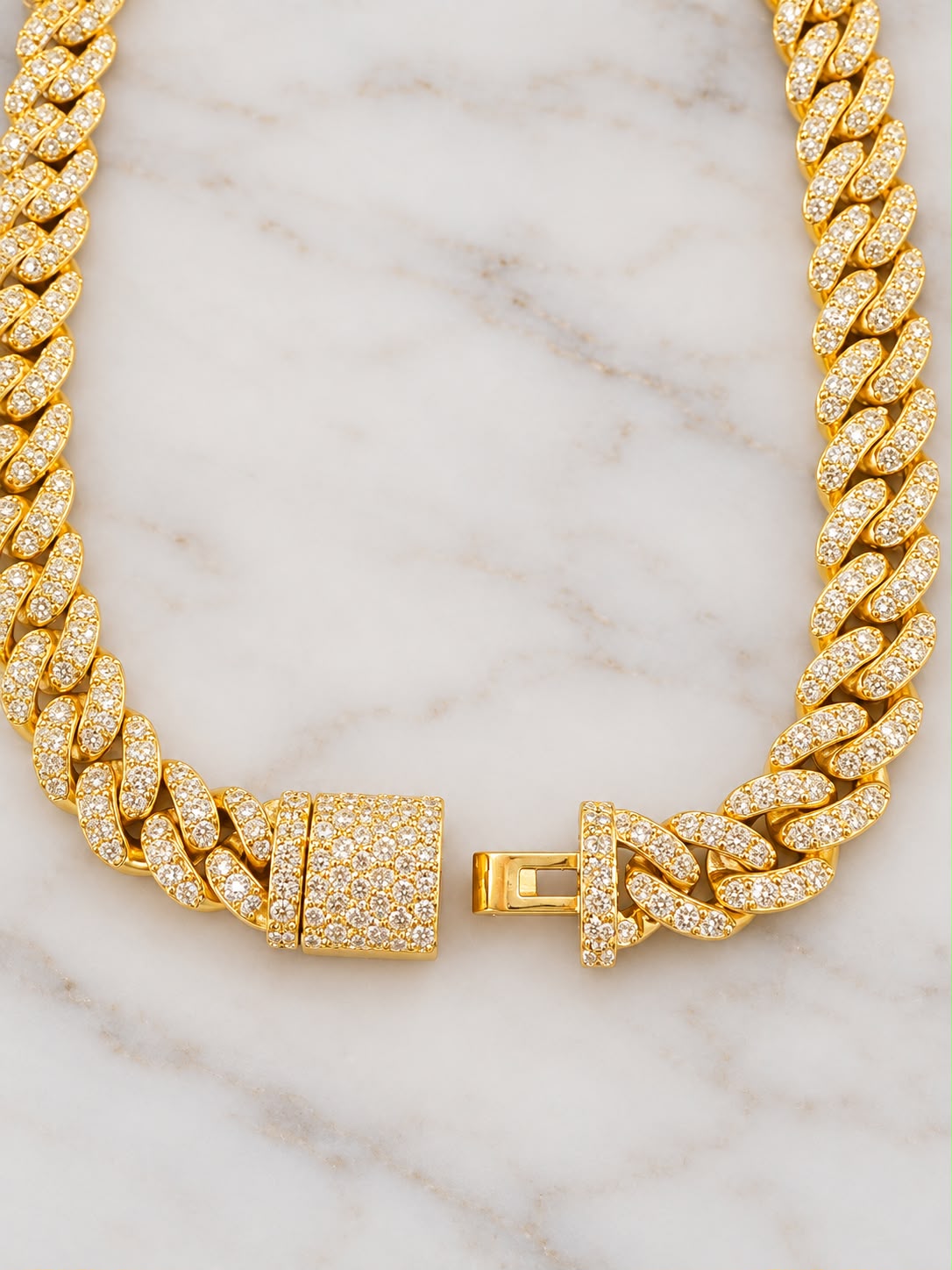 10K Yellow Gold Diamond Cuban Link Bracelet 8” 6mm 3.15 CT