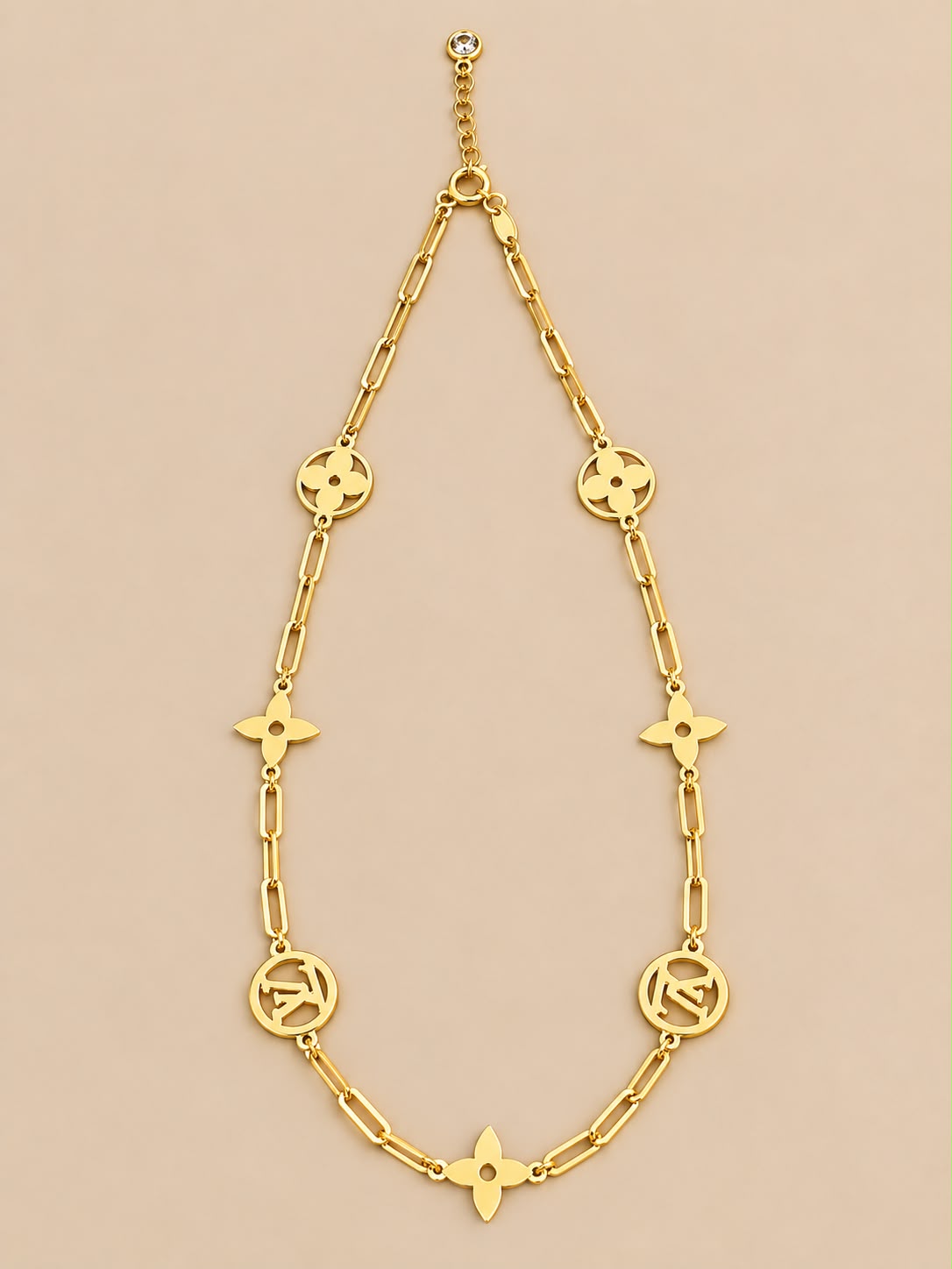 14K Yellow Gold 10” Anklet – Designer-Inspired Floral Link Design – 2.32 Grams