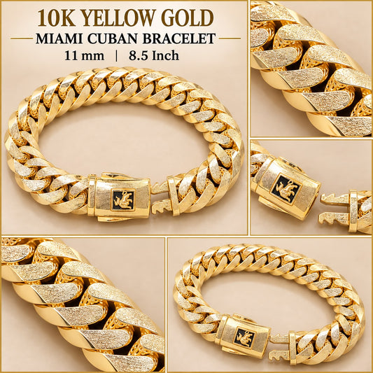 10K Yellow Gold Miami Cuban Link Bracelet 8.5” 11mm 18.9 Grams