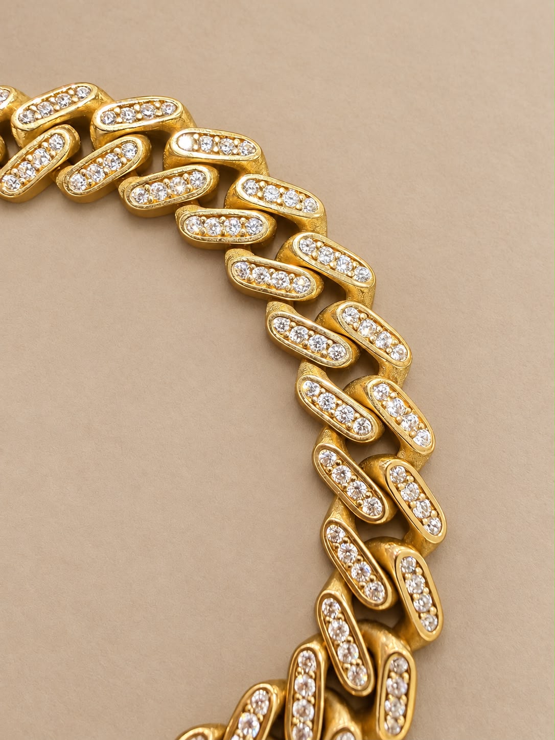 10K Yellow Gold Monaco Bracelet with CZ Stones 7.5” 8.9mm 14 Grams