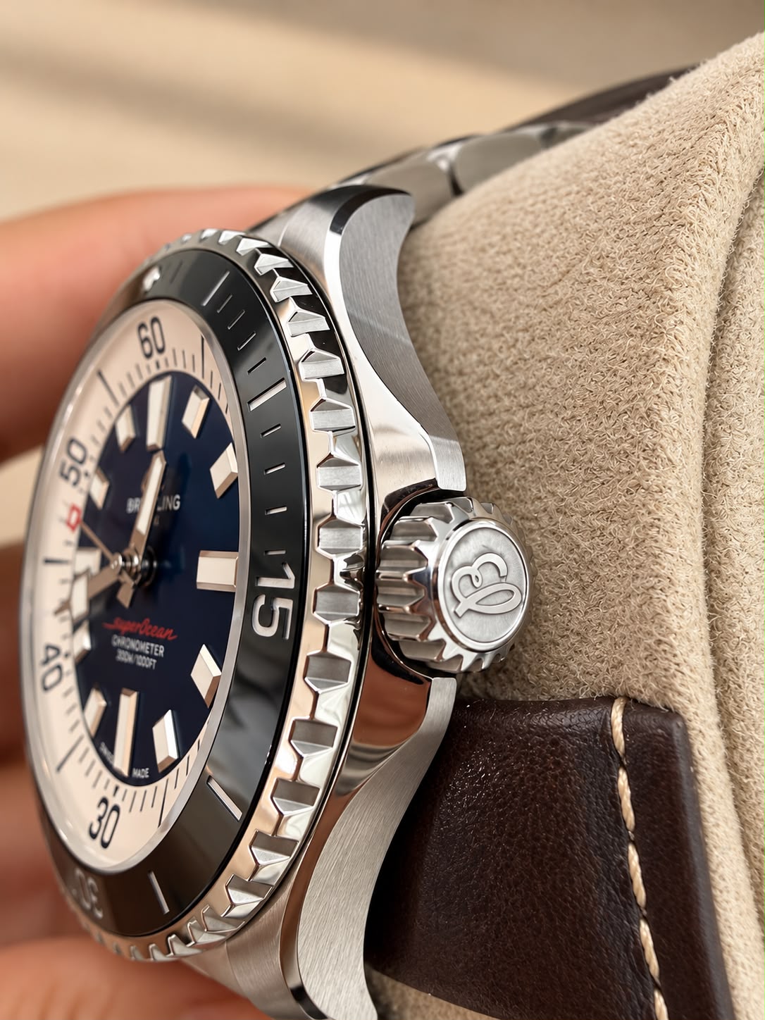 Breitling Superocean Automatic 44 A17376 Blue Dial Men’s Watch Box Papers 300M