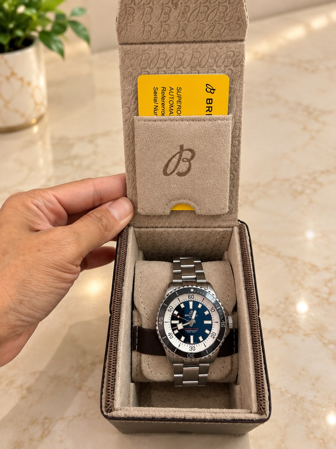 Breitling Superocean Automatic 44 A17376 Blue Dial Men’s Watch Box Papers 300M