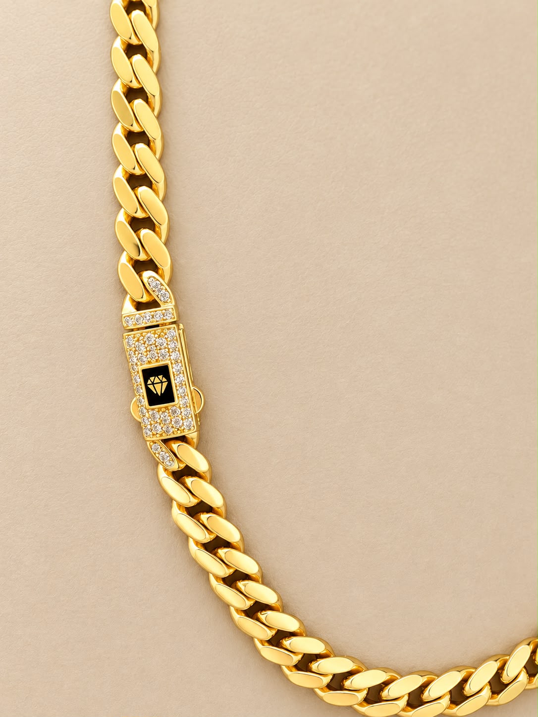 10K Yellow Gold Monaco Cuban Link Necklace 18” 5.7mm CZ Clasp 13.9 Grams