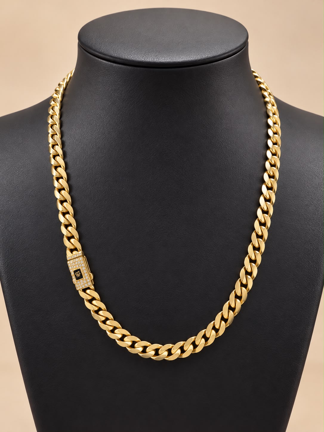 10K Yellow Gold Monaco Cuban Link Necklace 18” 5.7mm CZ Clasp 13.9 Grams