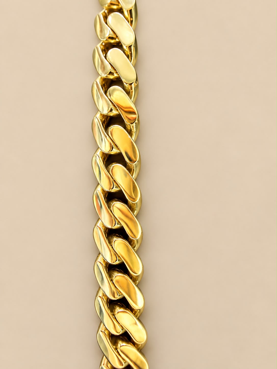 10K Yellow Gold Monaco Cuban Link Necklace 19” 9.1mm CZ Stone Clasp 26 Grams