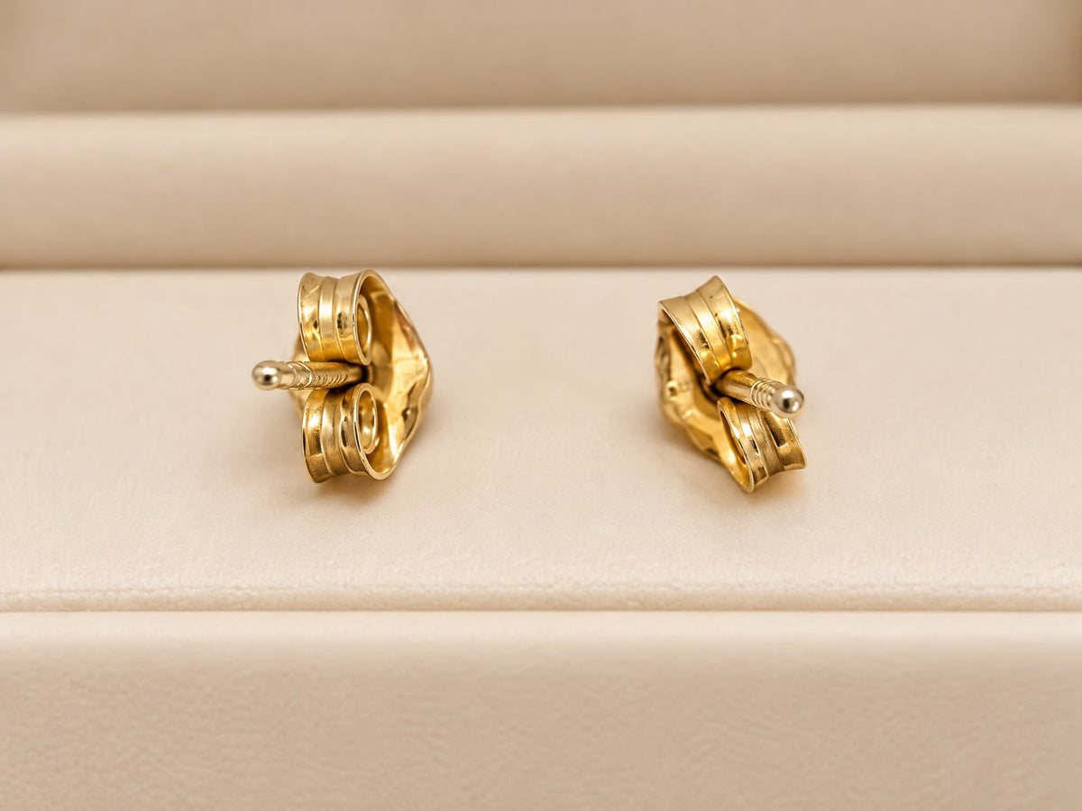 10K Yellow Gold Four Leaf Clover Flower Stud Earrings 10mm Women’s