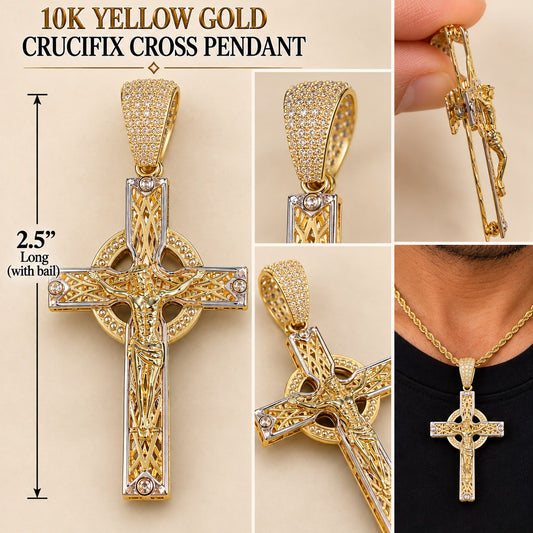 10K Yellow Gold Crucifix Pendant