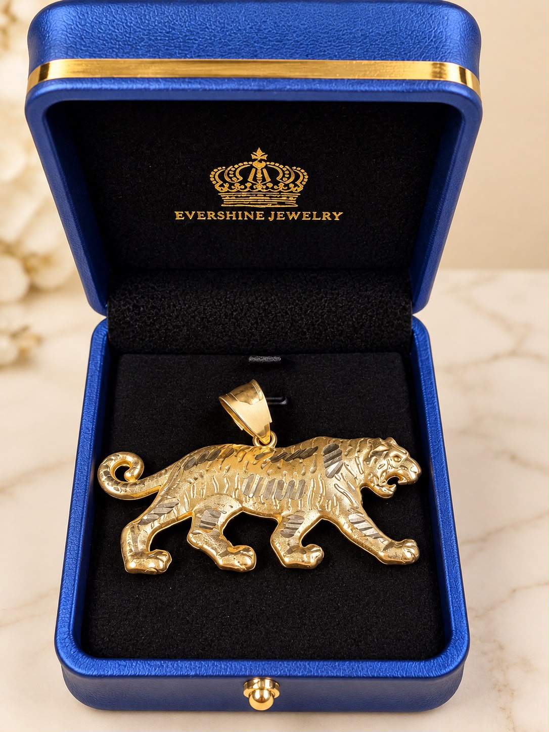 10K Yellow Gold Tiger Pendant