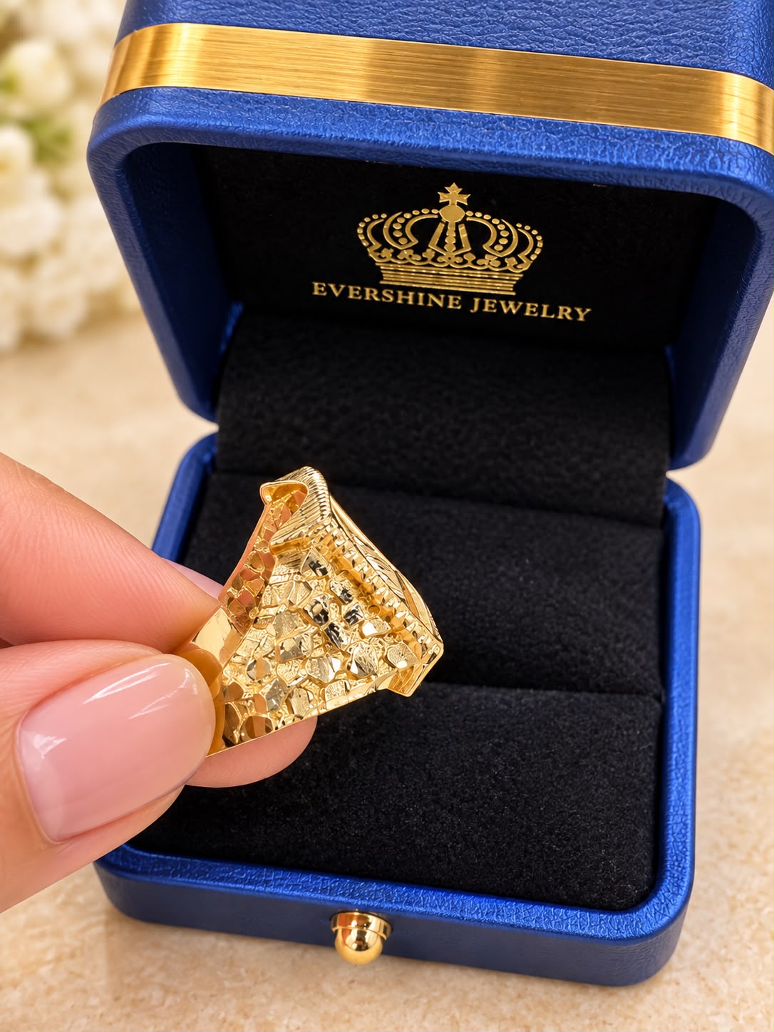 10K Yellow Gold Men's Last Supper Jesus Christ Nugget Ring Size 10.5 Religious