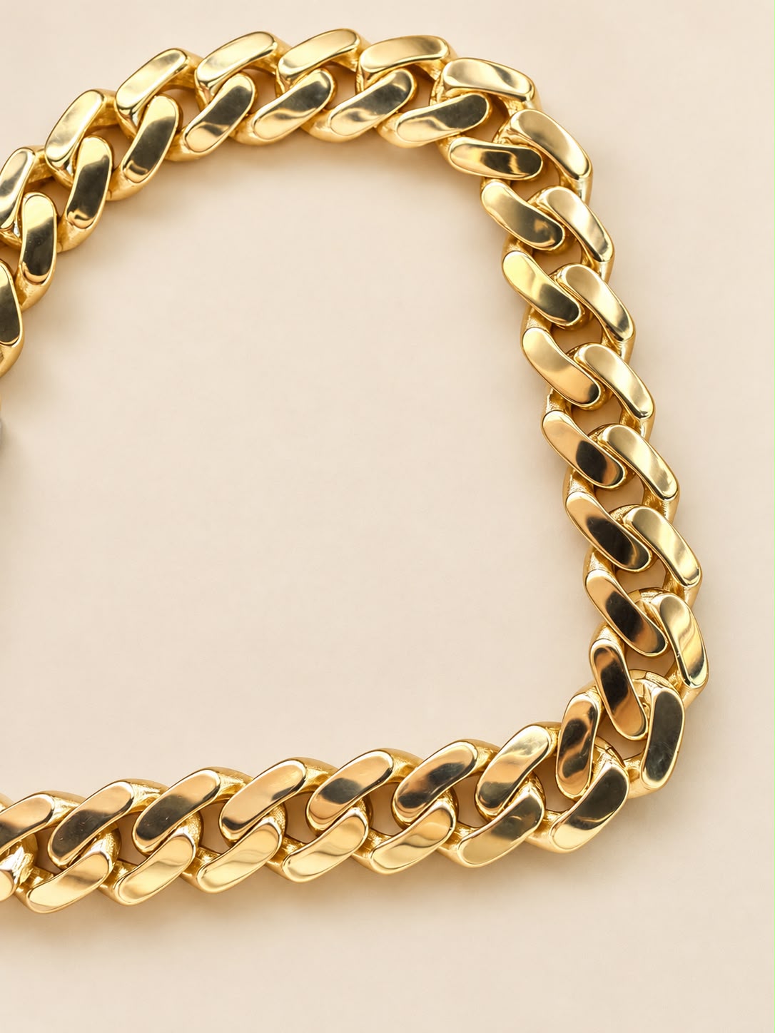 10K Yellow Gold Monaco Cuban Link Bracelet CZ Stone Clasp 8.7mm 8” 7.9g