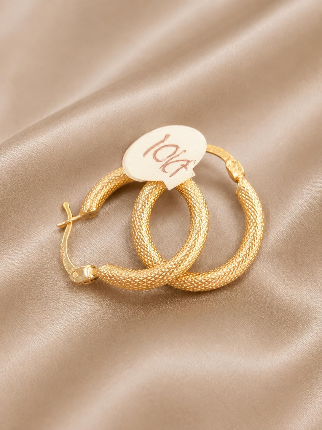 10K Gold Snake Hoop Earrings