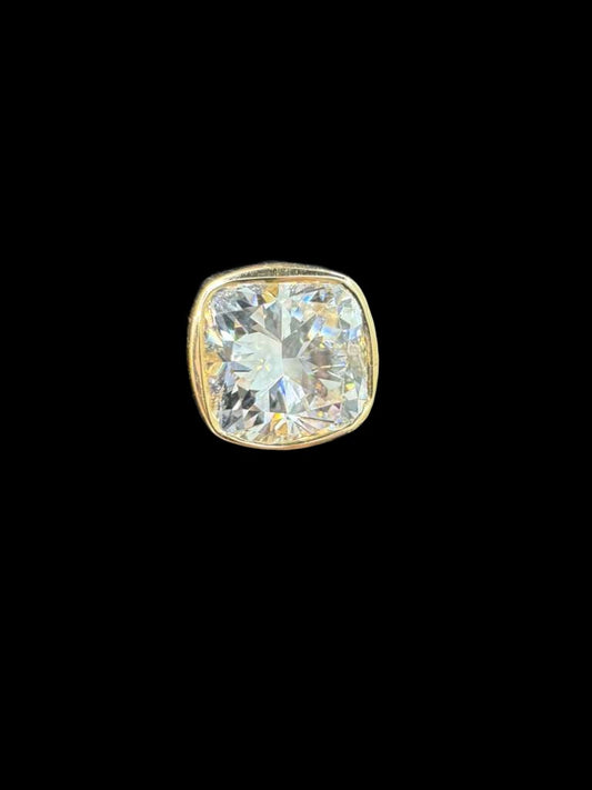 Bezel Set Cushion Cut Diamond Ring