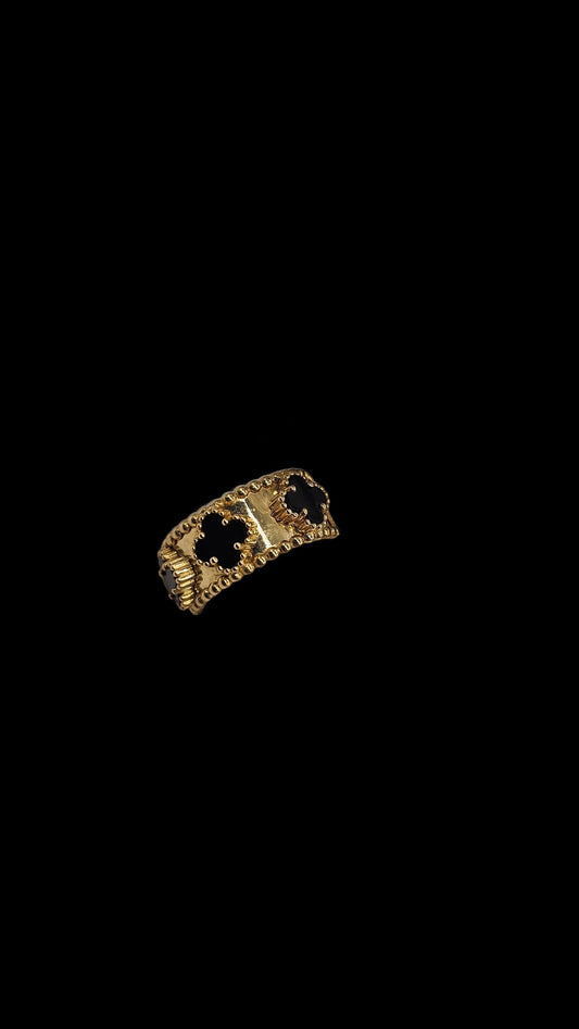 Black flower ring band