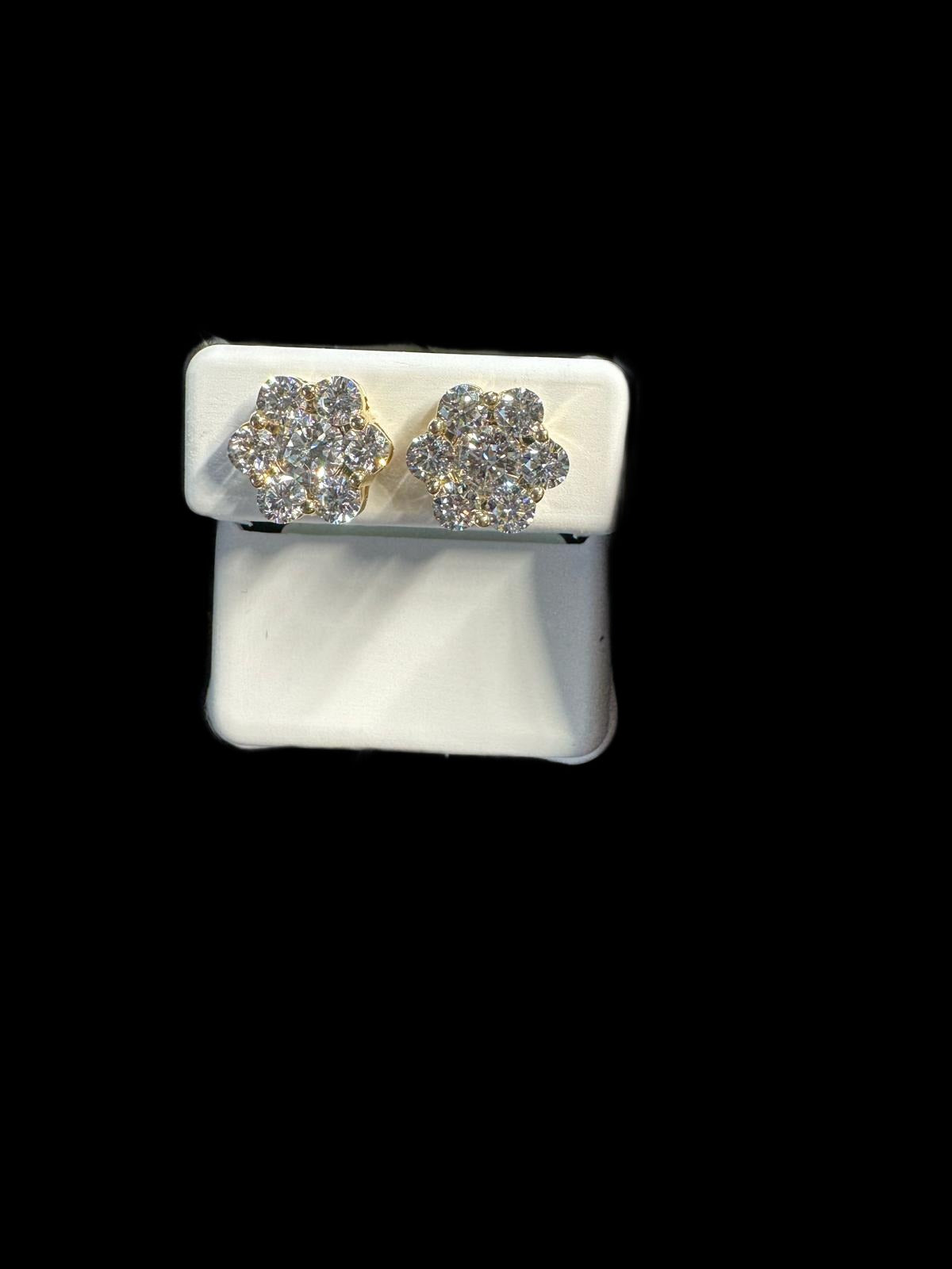Floral Gold Diamond Earrings
