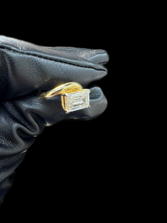 Gold Emerald Cut Diamond Ring