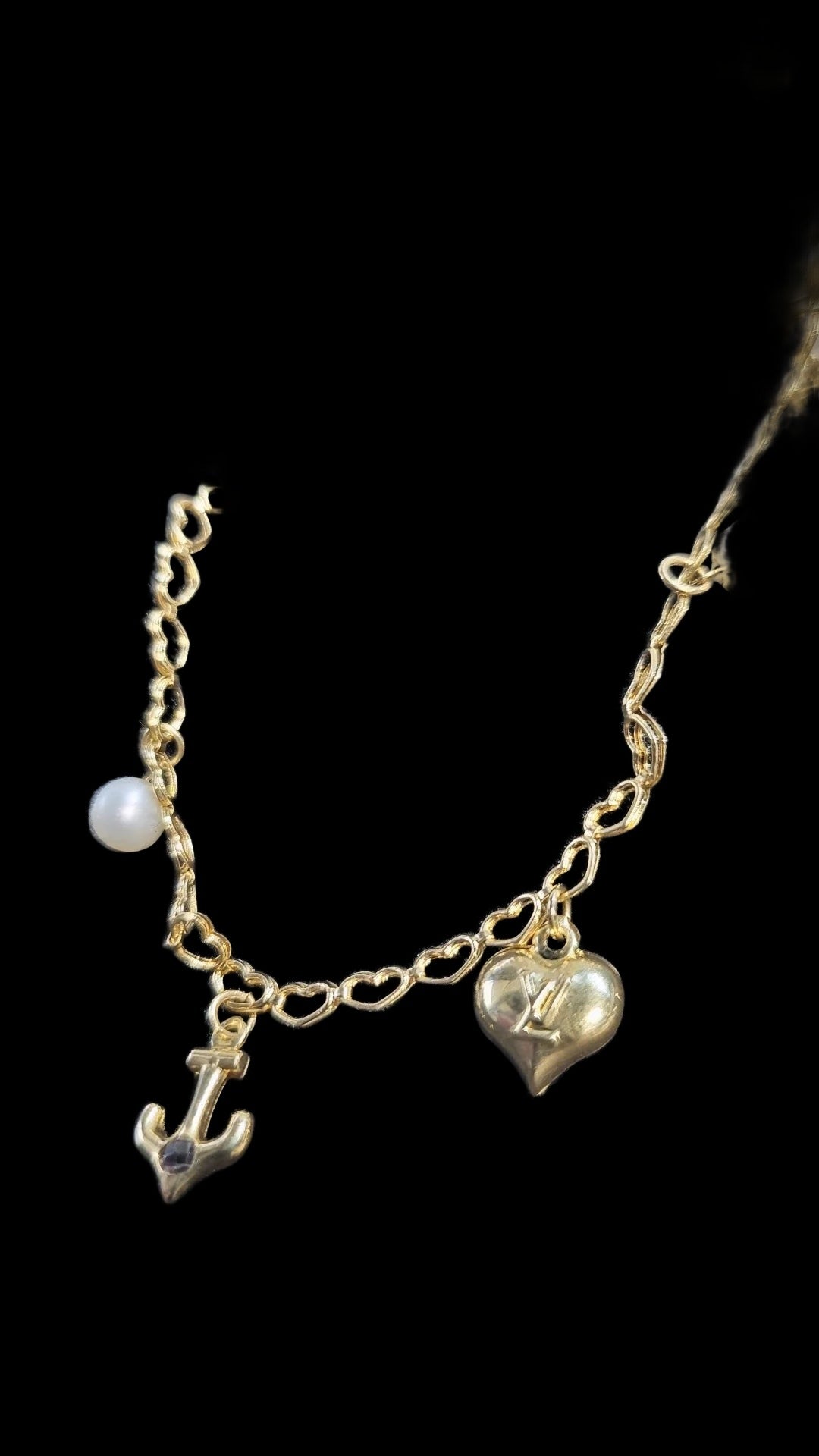 Hearts and anchor anklet
