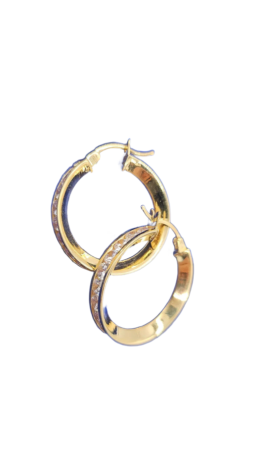 Sleek diamond hoops