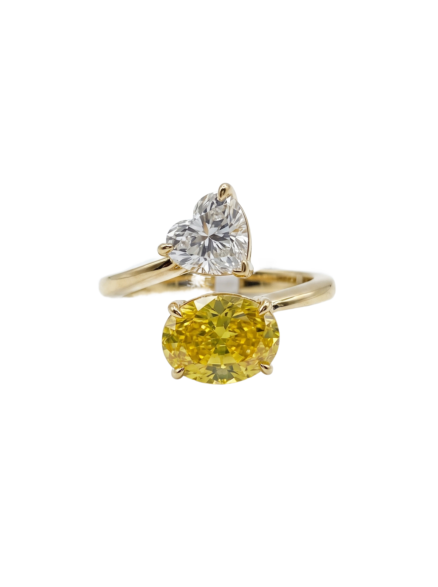 Two Tone Pear Duo Diamond Ring