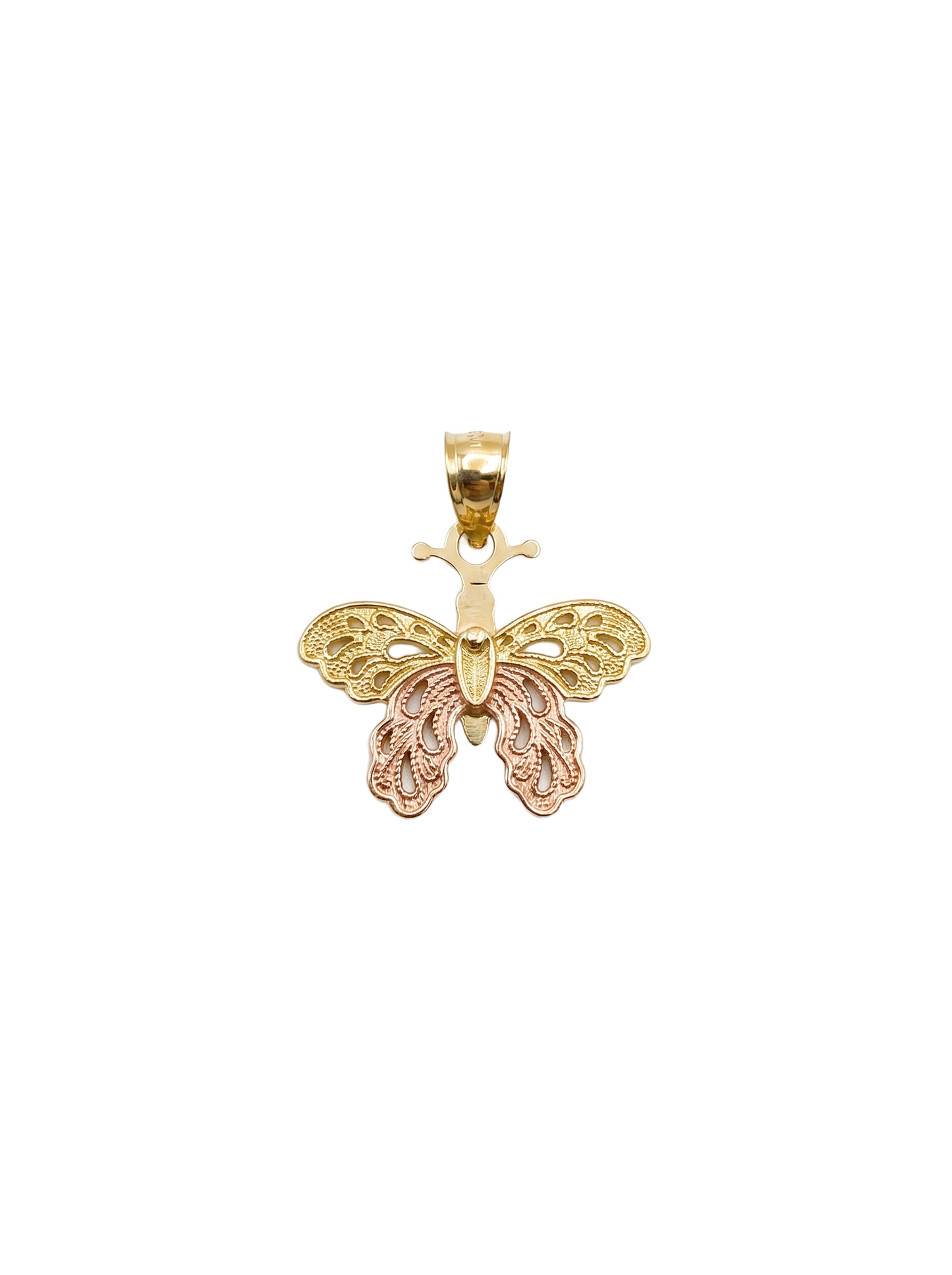 Two tone butterfly charm