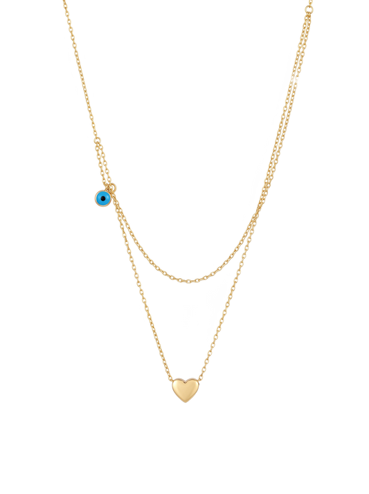 Layered heart necklace